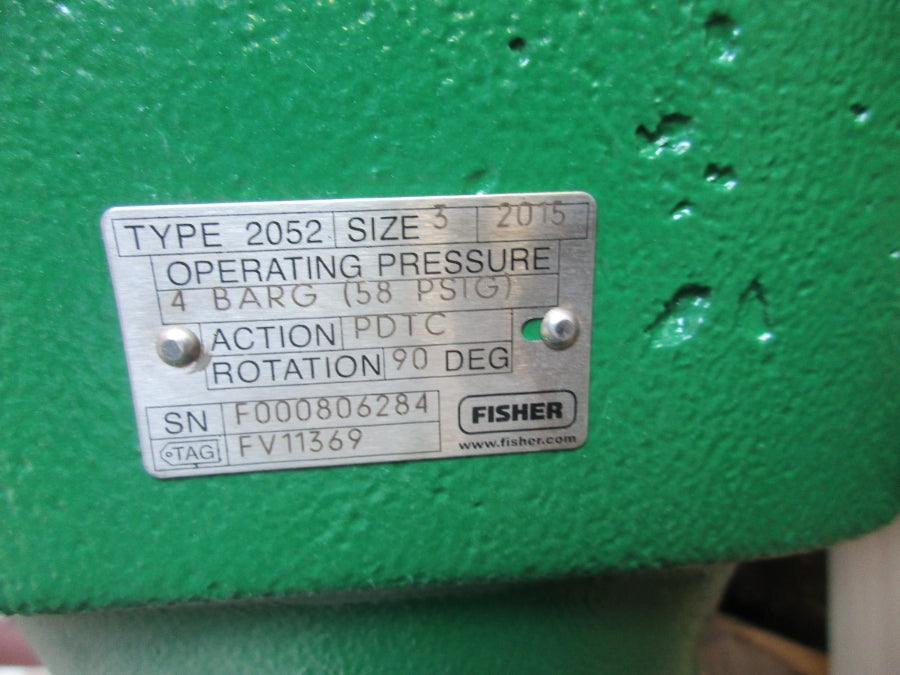 FISHER 8580 SIZE 3 TYPE 2052 DVC FV11369 58PSI 3" NSNP
