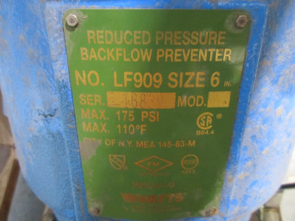 WATTS 6LF909-OSY 175PSI 6" NSMP