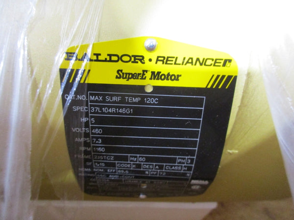 BALDOR 215TCZ 5 HP 460V  1160RPM 37L104R146G1 460V 7.3A NSMP