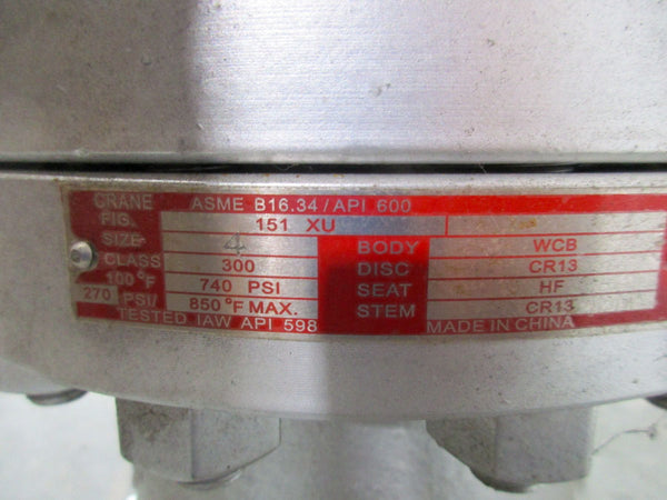 CRANE 151XU 4" CLASS 300 740PSI NSNP