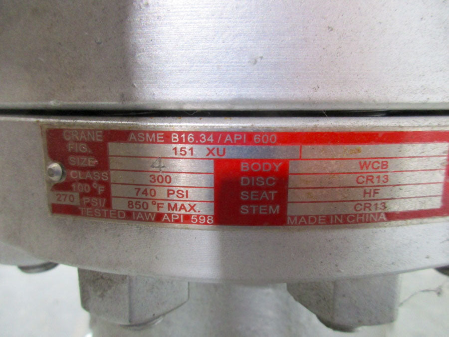 CRANE 151XU 4" CLASS 300 740PSI NSNP