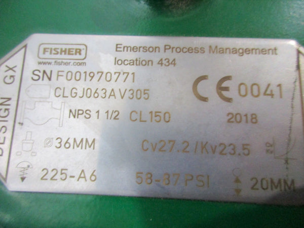 FISHER CLGJ063AV305 W/ DVC6200 58-87PSI (AS PICTURED) NSNP