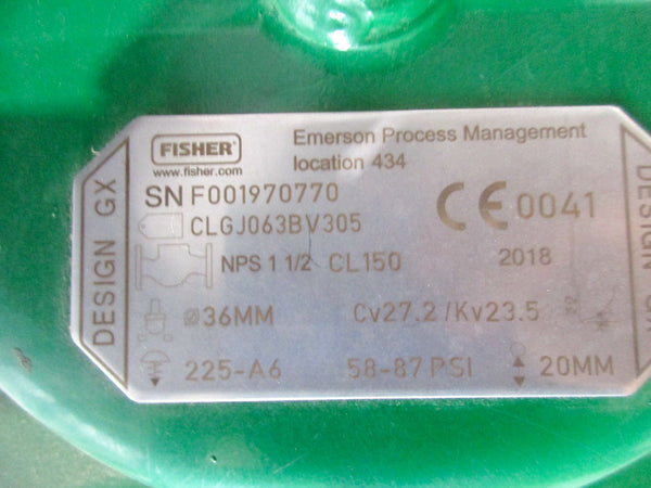 FISHER CLGJ063BV305 W/ DVC6200  58-87PSI NSNP