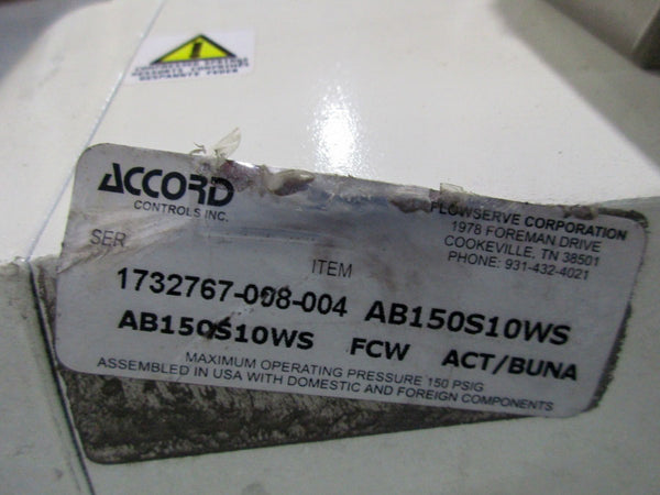 ACCORD AB150S10WS W/ FLOWSERVE 4-AKH2A  24VDC 0.12A 87PSI NSNP
