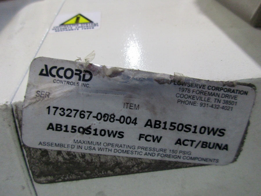 ACCORD AB150S10WS W/ FLOWSERVE 4-AKH2A  24VDC 0.12A 87PSI NSNP