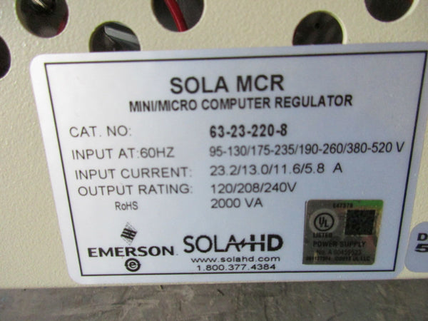 SOLA 63-23-220-8 190-260/380-520V 11.6/5.8A NSNP