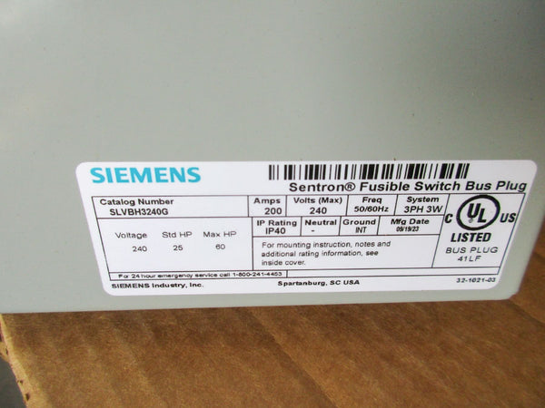 SIEMENS SLVBH3240G 240V 200A NSMP