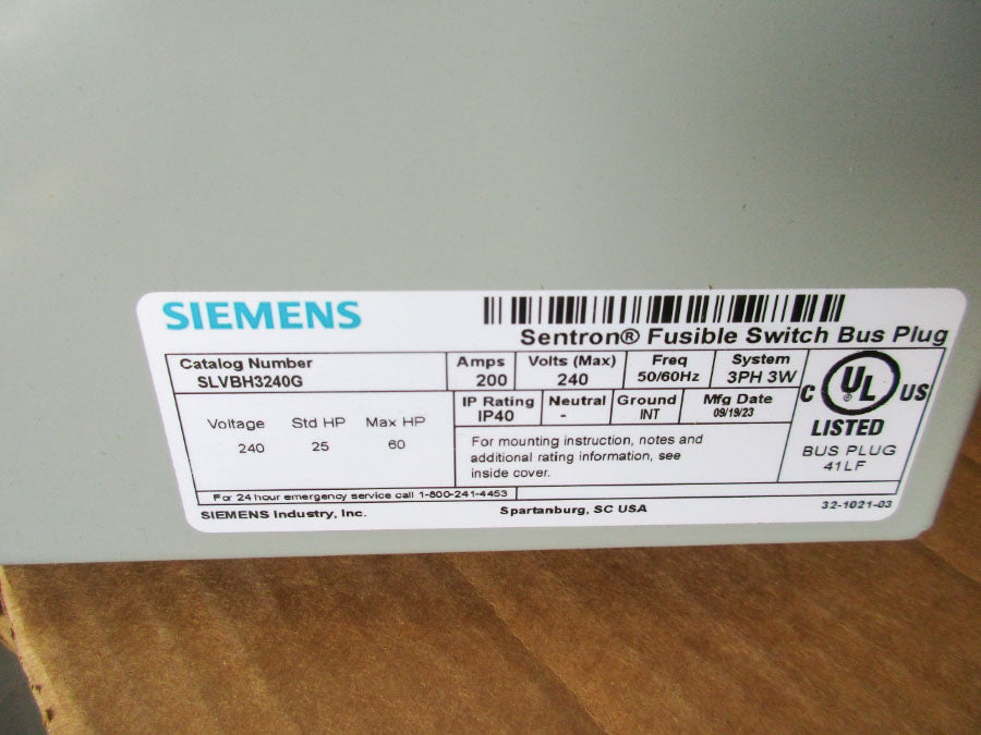 SIEMENS SLVBH3240G 240V 200A NSMP