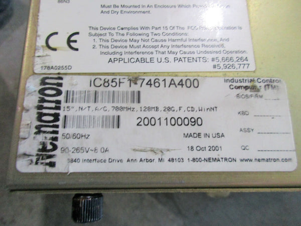 NEMATRON IC85F17461A400 90-265V 8.0A UNMP