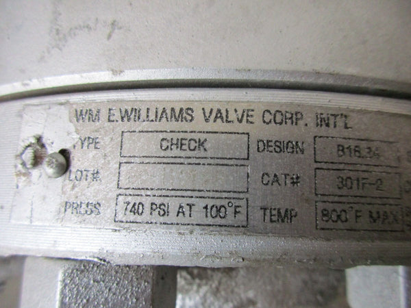 WM E.WILLIAMS VALVE 301F-2 740PSI 3" NSNP