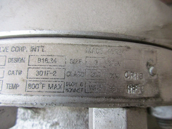 WM E.WILLIAMS VALVE 301F-2 740PSI 3" NSNP