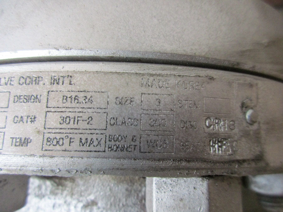 WM E.WILLIAMS VALVE 301F-2 740PSI 3" NSNP