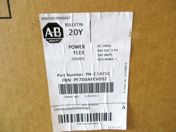 INDUSTRIAL SPARE PART 20YD460N0ANNANA0 W/ 20CC1K1J0ANNBNA0 SER. B 342-440VAC 1158/1038A F/W 5.002 NSNP