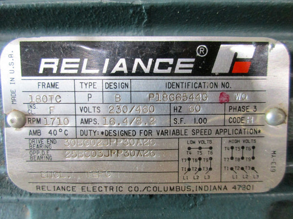 RELIANCE ELECTRIC P18G6544G 230/460V 16.4/8.2A NSNP