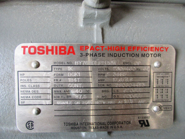 TOSHIBA BY752DLF2UMW 230/460V 17.6/8.8A NSNP