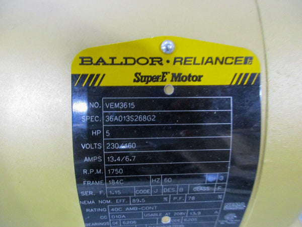 BALDOR VEM3615 230/460V 13.4/6.7A NSNP