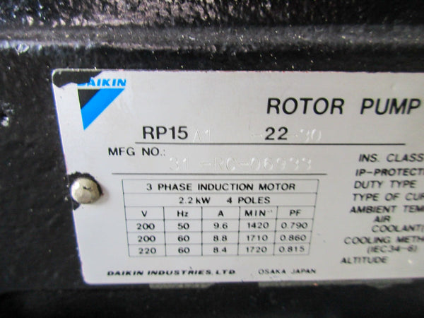 DAIKIN RP15A1-22-30 31-RC-06933 220V 8.4A NSNP