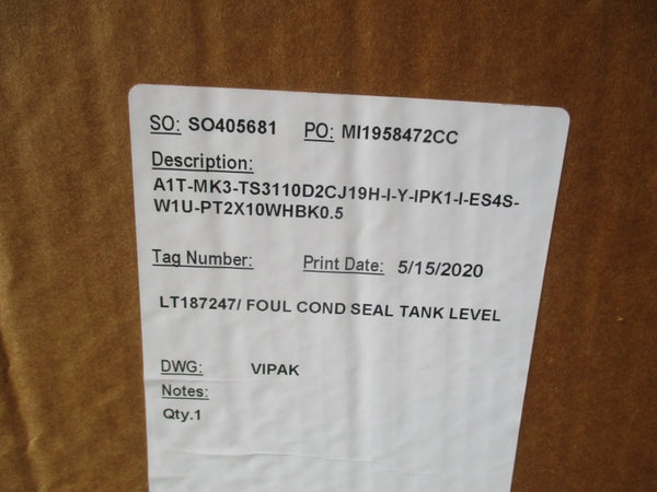 AMETEK A1T-MK3-TS3110D2CJ19H-I-Y-IPK1-I-ES4S-W1U-PT2X10WHBK0.5 NSFS