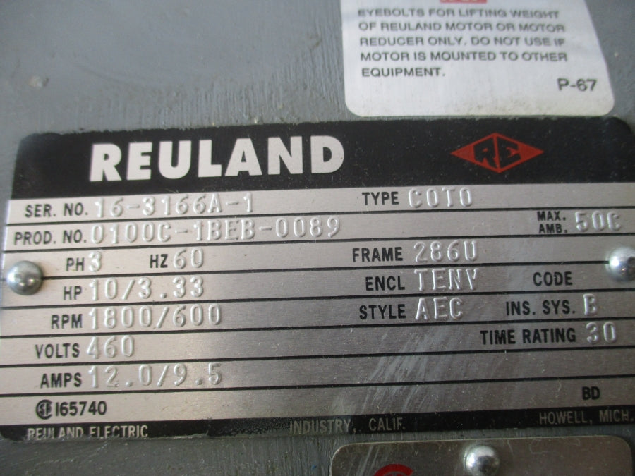REULAND 0100C-1BEB-0089 460V 12.0/9.5A NSMP