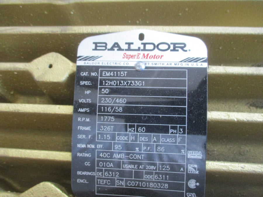 BALDOR EM4115T 230/460V 116/58A (AS PICTURED) NSMP