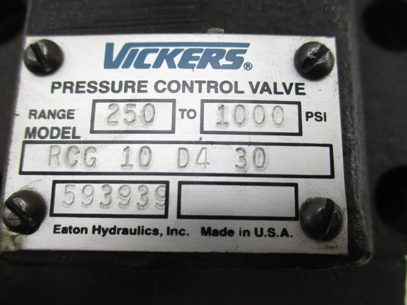 VICKERS RCG10D430 593939 250-1000PSI NSNP