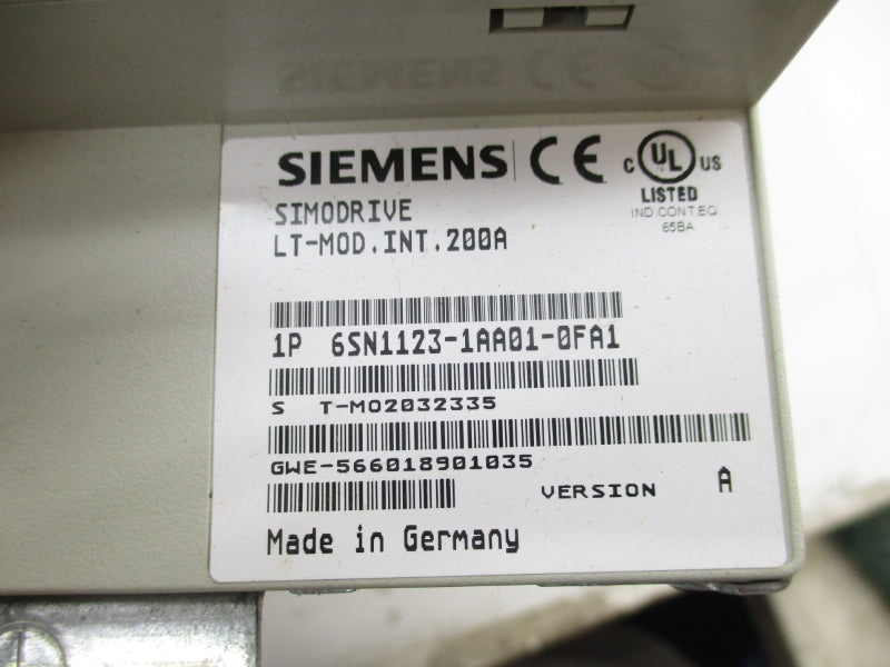 SIEMENS 6SN1123-1AA01-0FA1 200A NSMP