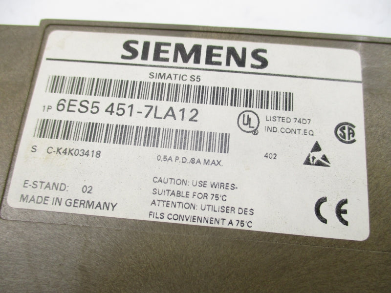 SIEMENS 6ES5451-7LA12 8A UNMP