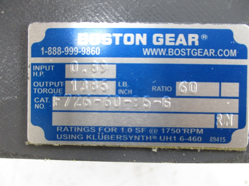 BOSTON GEAR F726-60-B5-G NSMP