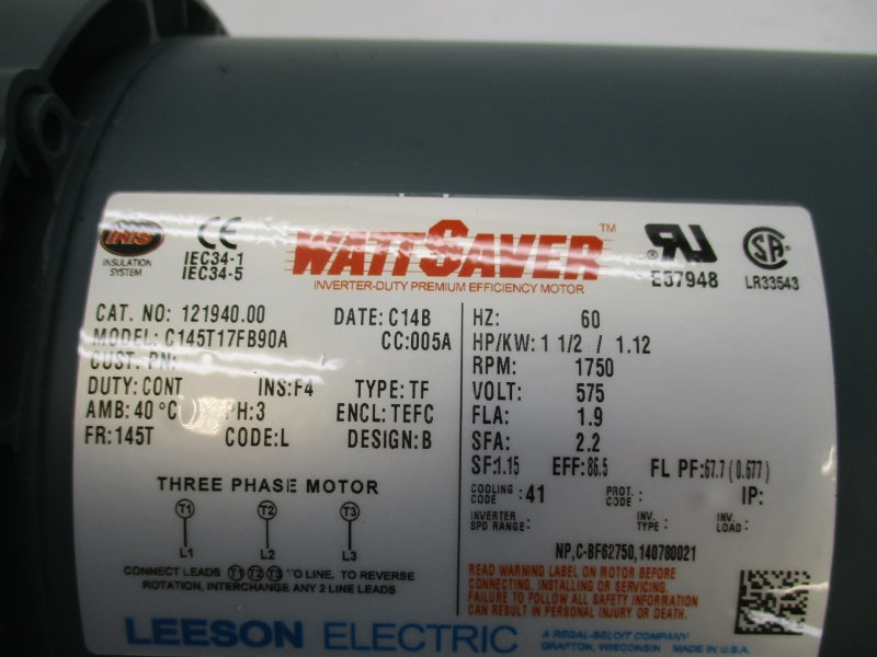 LEESON C145T17FB90A 121940.00 575V 1.9-2.2A NSMP