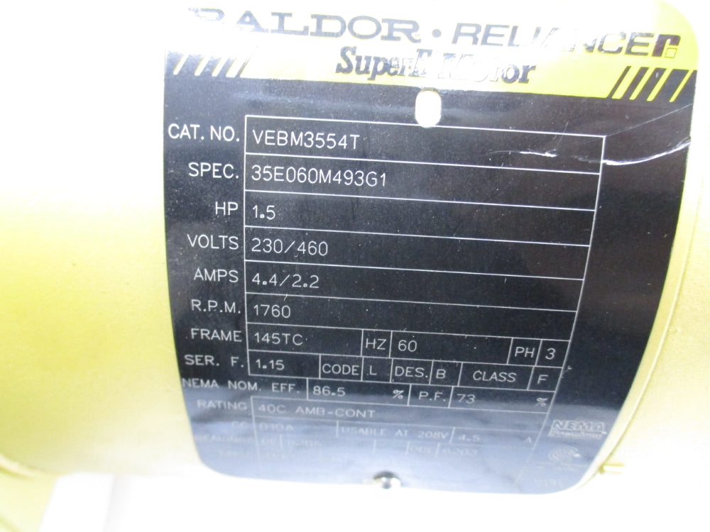 BALDOR VEBM3554T 35E060M493G1 230/460V 4.4/2.2A NSNP