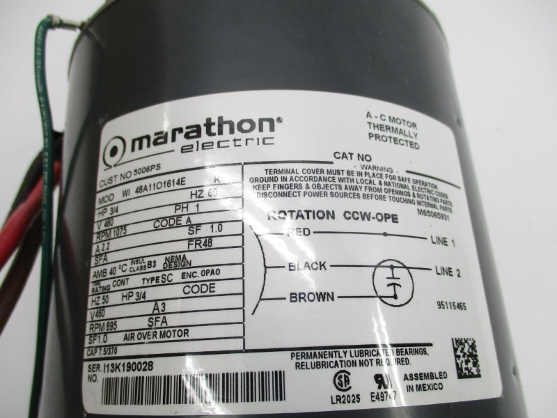 MARATHON ELECTRIC WI48A1101614E 5006PS 460V 2.2A NSMP