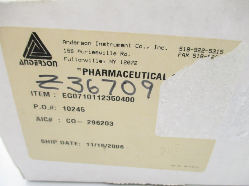 ANDERSON INSTRUMENT EG0710112350400 0-100PSI NSMP