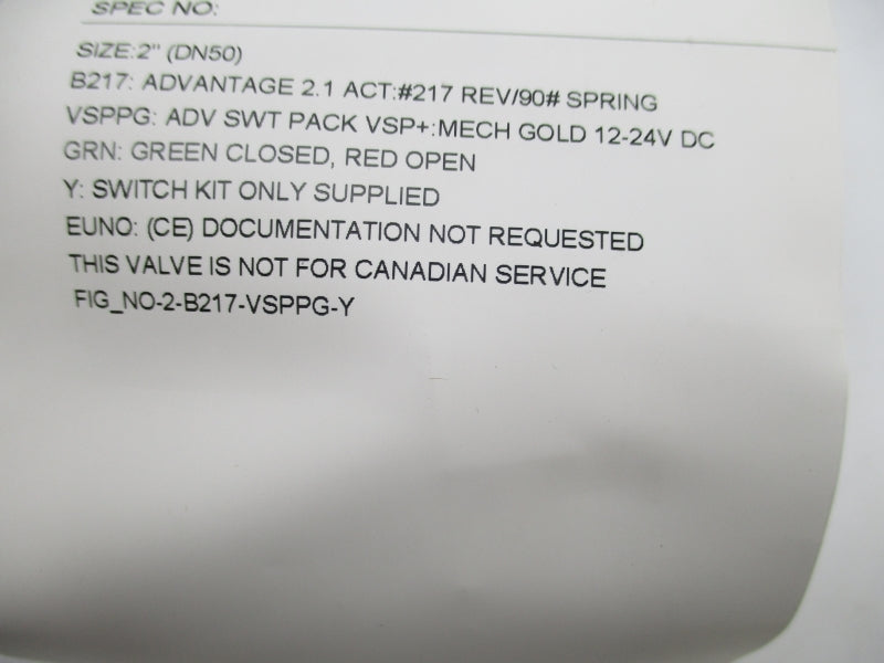 ITT 2-B217-VSPPG-Y 12-24VDC 2"  NSMP
