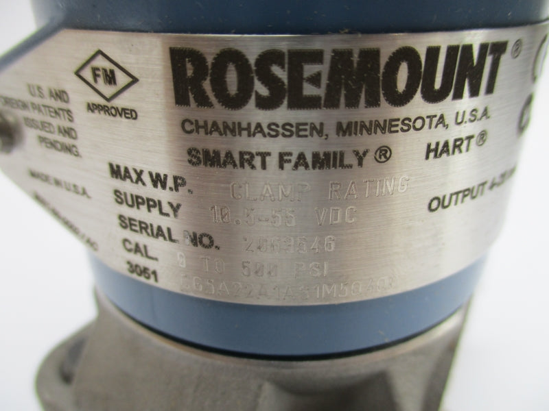ROSEMOUNT 3051CG5A22A1AS1M5Q4Q8 10.5-55VDC 4-20MA 500PSI NSMP