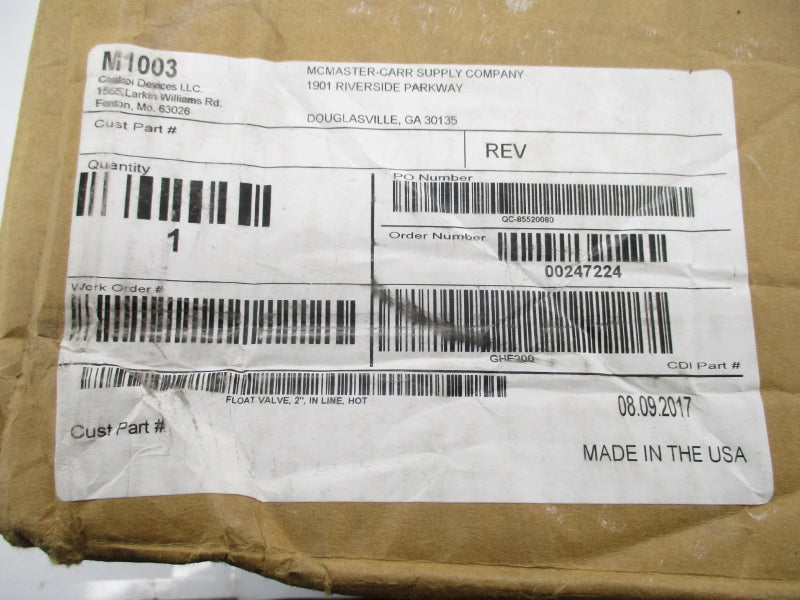 MACMASTER-CARR SUPPLY M1003 2" NSMP