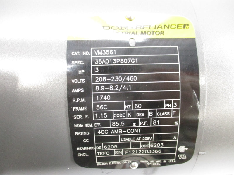 BALDOR VM3561 208-230/460V 8.9-8.2/4.1A NSMP