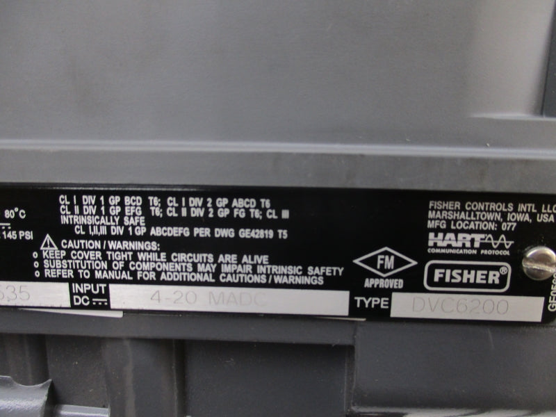 FISHER DCV6200 4-20MADC 145PSI NSMP