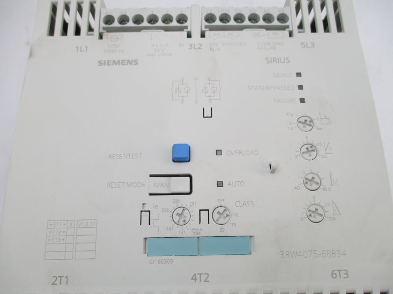 SIEMENS 3RW4075-6BB34 600V 131-356A NSMP