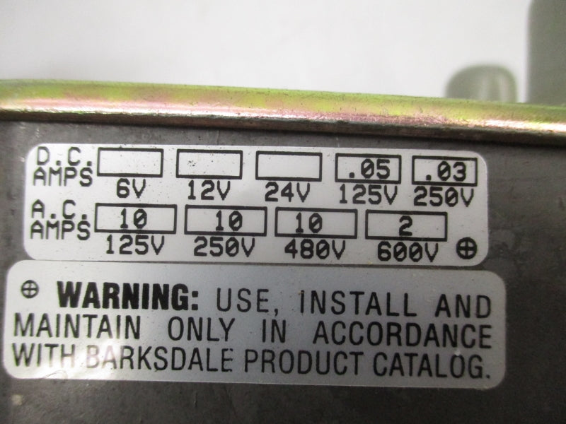 BARKSDALE TC9622-2 600VAC 125-1500PSI NSMP