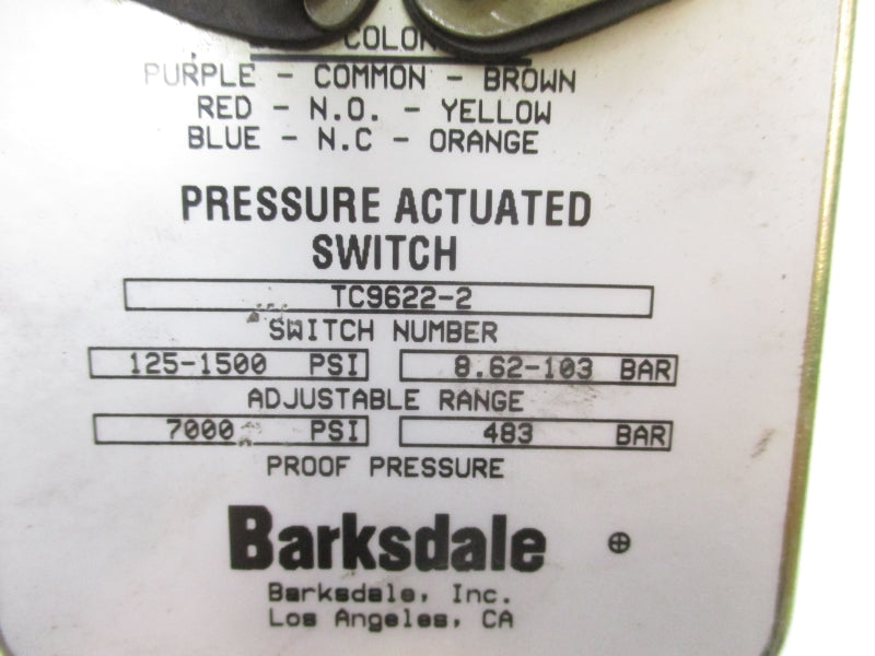 BARKSDALE TC9622-2 600VAC 125-1500PSI NSMP