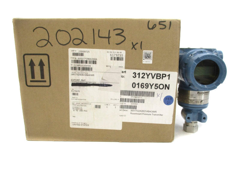 ROSEMOUNT 3051TG2A2B21AB4C6M5 10.5-30VDC 150PSI NSMP