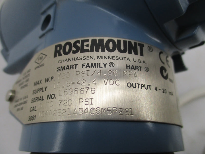 ROSEMOUNT 3051TG4A2B21AB4C6M5P2S1 10.5-42.4VDC 720PSI NSMP