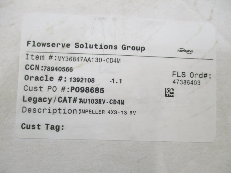 FLOWSERVE MY36847AA130-CD4M NSMP