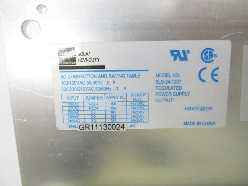SOLA SLS-24-120T 250V 12A NSMP