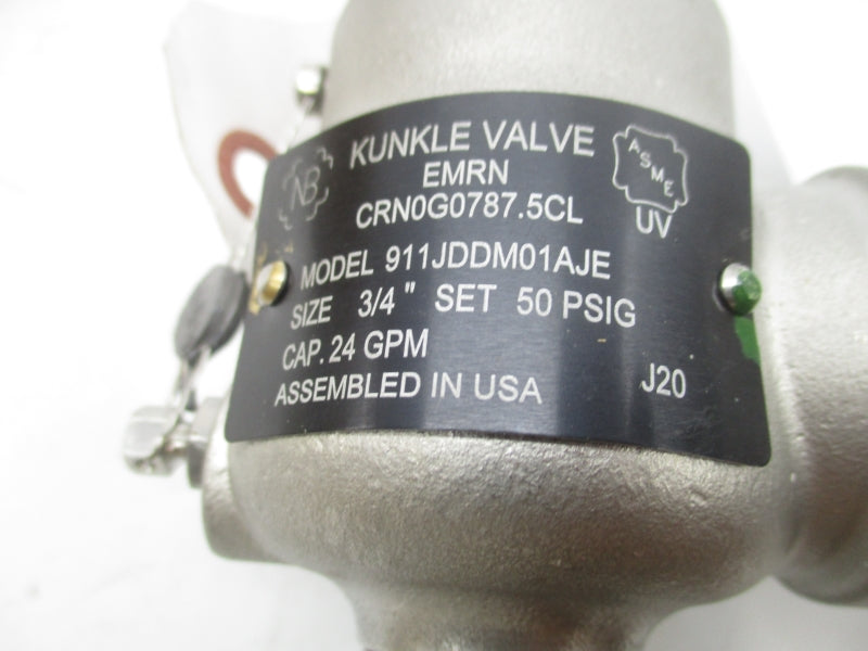 KUNKLE VALVE 911JDDM01AJE 3/4" 50PSI NSMP