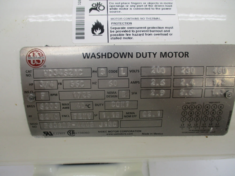 US MOTORS WD34S2AC NSMP