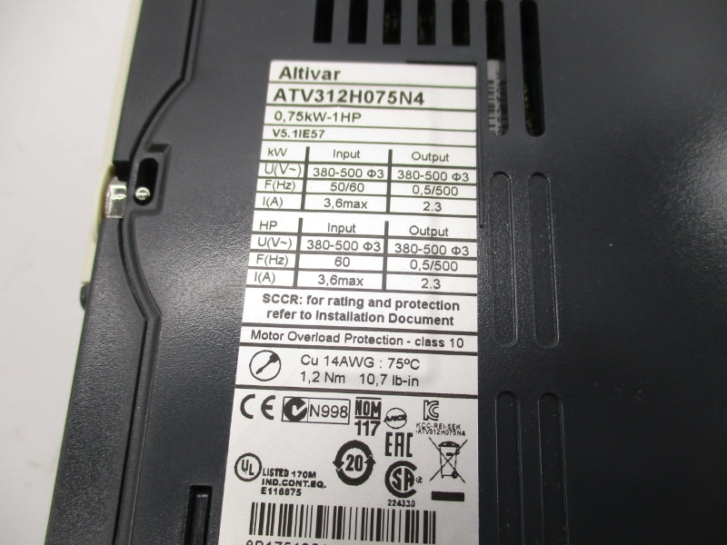 SCHNEIDER ELECTRIC ATV312H075N4 380-500V 3.6A NSMP