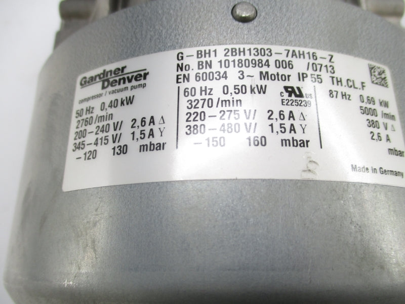 GARDNER DENVER G-BH1 2BH1303-7AH16-Z 480V 1.5A NSNP