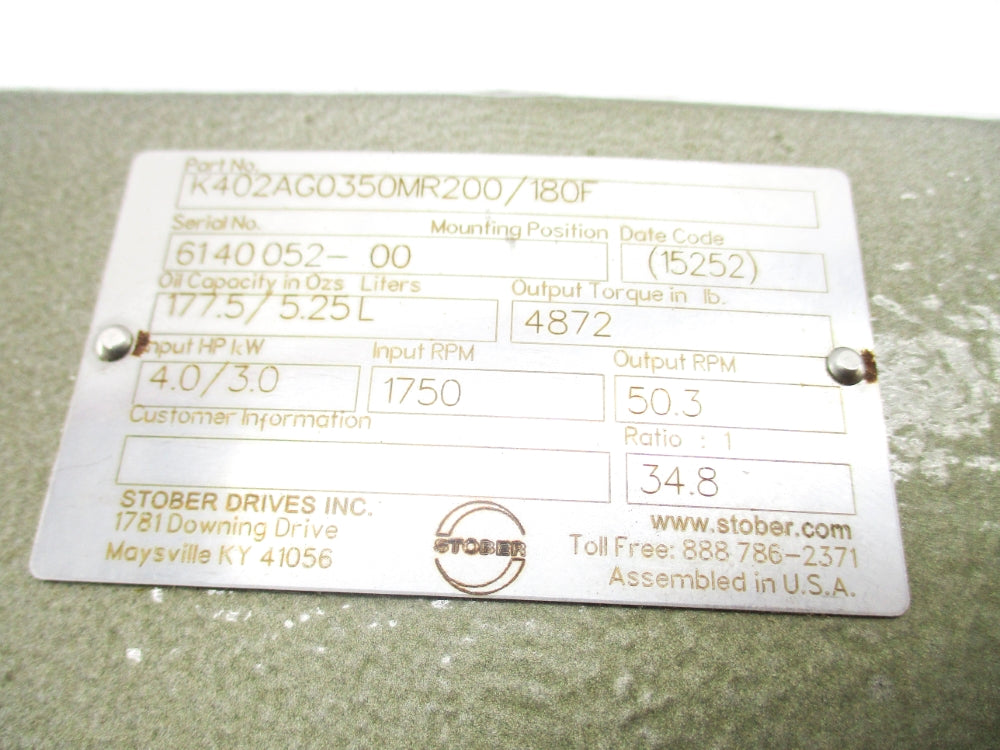 STOBER DRIVES K402AG0350MR200/180F NSNP
