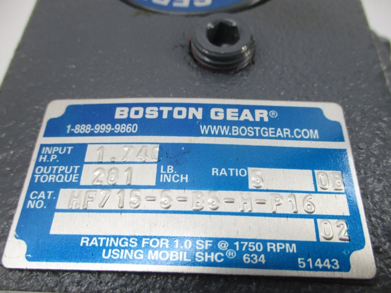 BOSTON GEAR HF715-5-B5-H-P16 33082-02 NSMP